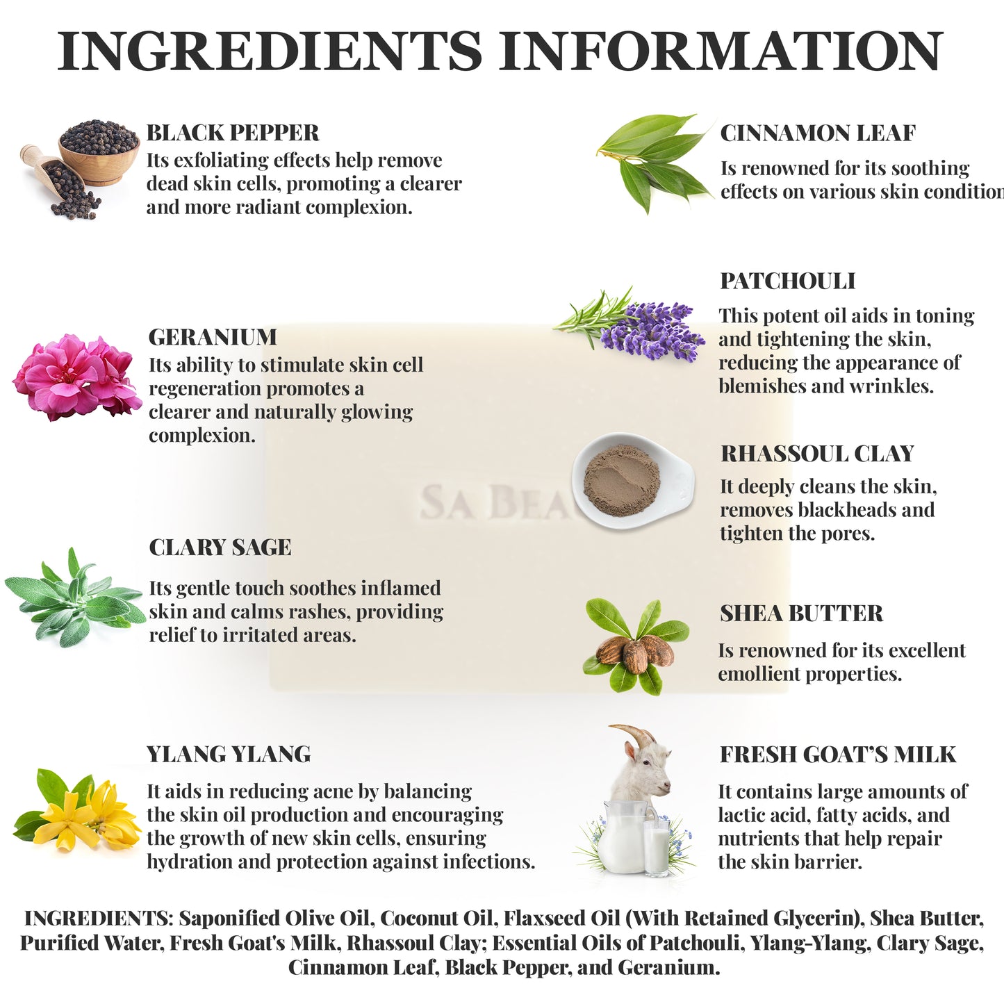 EUPHORIE NATURAL SOAP BAR INGREDIENTS INFORMATION