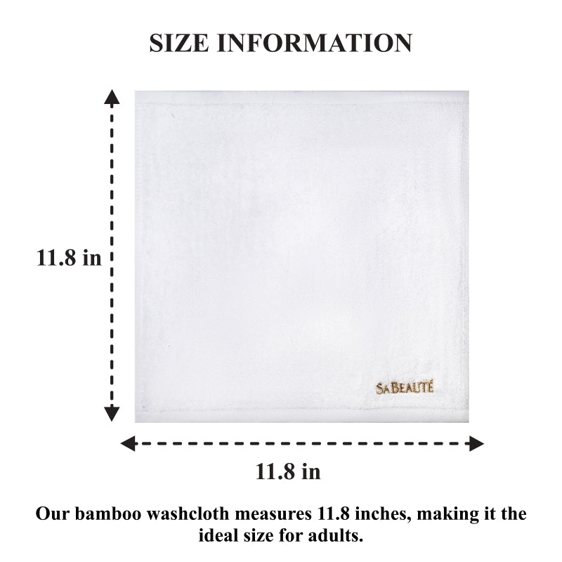 BAMBOO FIBER WASHCLOTH SIZE INFORMATION (11.8 INCHES)